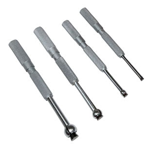 4 piece small hole gauge set on white background