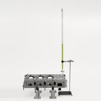 Set up and ready to measure CCs in the cylinder head