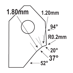 FT-37071S52 : Valve Seat Cutter Blade : GOODSON