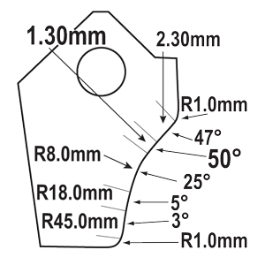 IFT-5025B-HP : Valve Seat Cutter Blade : GOODSON