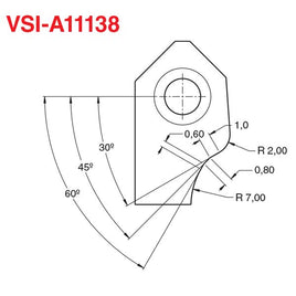 VSIA11138 Valve Seat Cutter Blade Profile