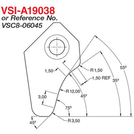 VSIA19038 Valve Seat Cutter Blade Profile