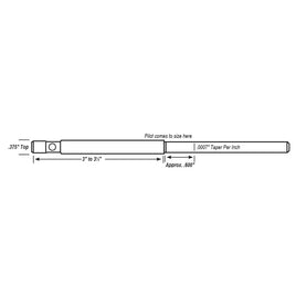 .375" Top Solid-Tapered High Speed Steel Pilots Sizing Diagram