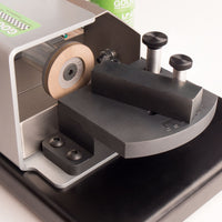 3D-Holder in position on the Universal Cutter Blade Sharpening Fixture