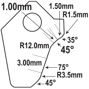 FT-005B-HP : Valve Seat Cutter Blade