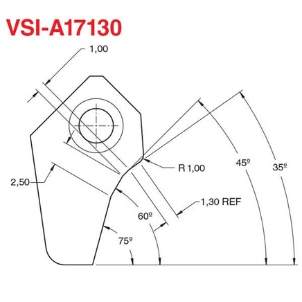 VSIA17130 Valve Seat Cutter Blade Profile