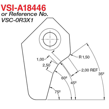 VSIA19446 Valve Seat Cutter Blade Profile