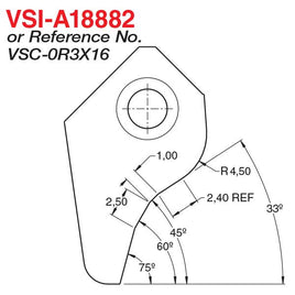 VSIA18882 Valve Seat Cutter Blade Profile